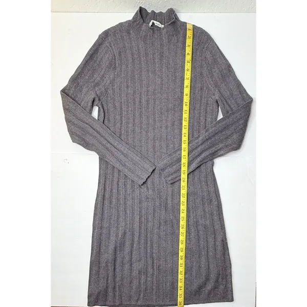 Abercrombie & Fitch Mock Neck Sweater Dress Charcoal Gray Size XL‎ Ribbed Y2K - Image 3