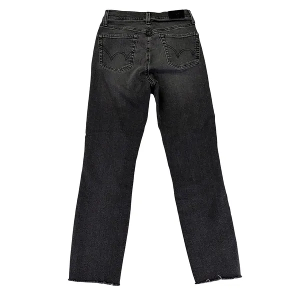 Edwin Bree Slim Straight Jeans Womens 25 Ash‎ Black Faded Raw Hem Made in USA - Image 2
