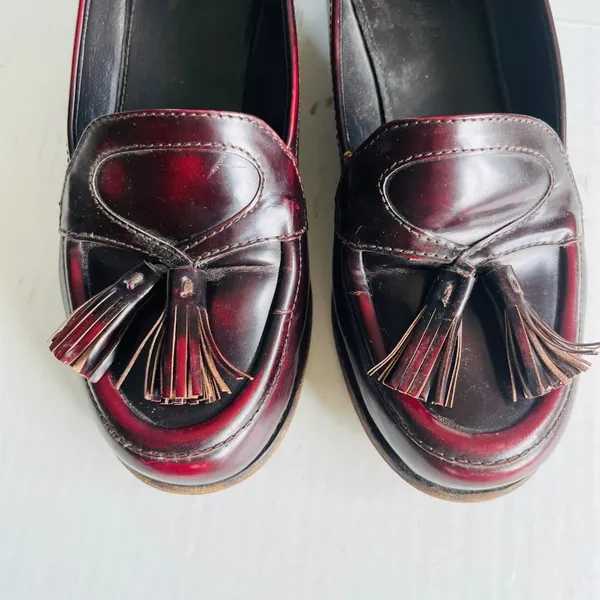 Bottega Veneta‎ Sz 35.5 Merlot Astaire Calfskin Leather Slip On Loafer Shoes - Image 7