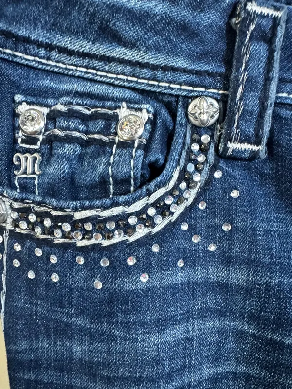 Miss Me JE5453B7R Bootcut Rhinestone Sequin Pocket Jeans - Image 4
