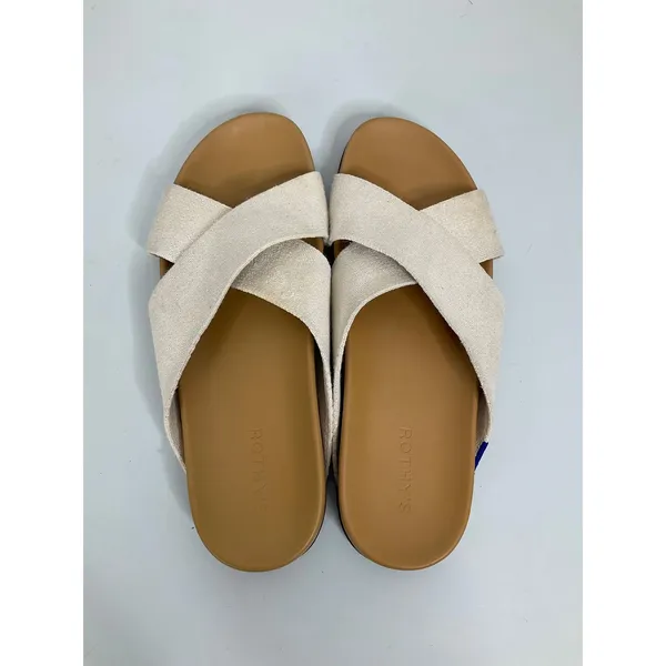 Rothys The Weekend‎ Slide Sandals Oatmeal Tan Tortoise Shell Sole Womens 11 - Image 5