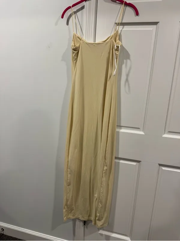 Elegant Cream Cowl Neck Maxi Slip Dress - Image 4