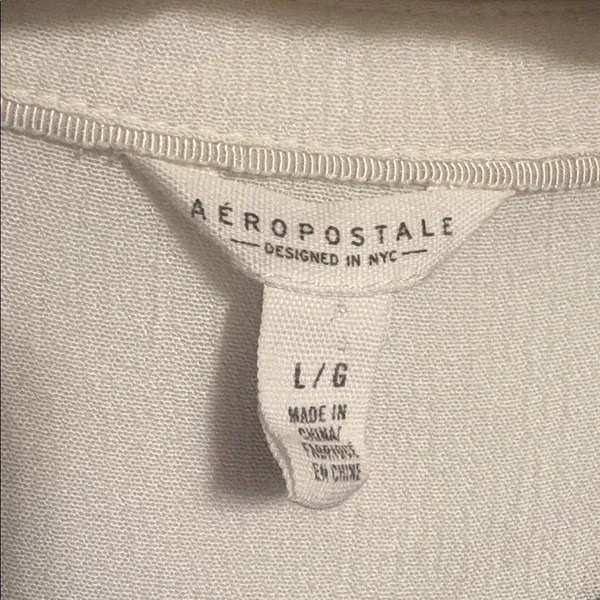 Aeropostale Large Women’s Navy and White Button Flowy Nautical Top - Image 2