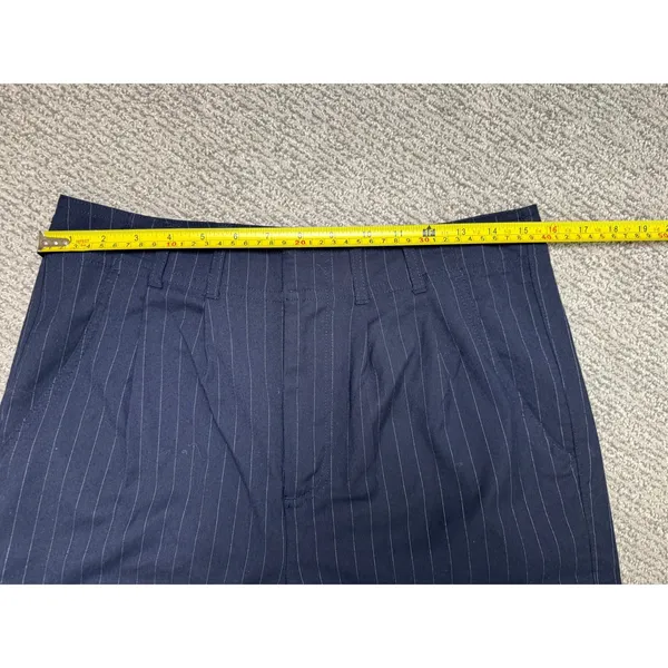 Venus Womens Navy Blue Pinstripe Wide‎ Leg Dress Pants Trousers Size 10 - Image 7