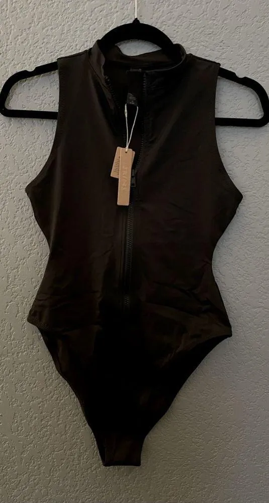 NWT Skims Zip up Sleeveless One Piece Swimsuit Black Onyx Size S - Image 7