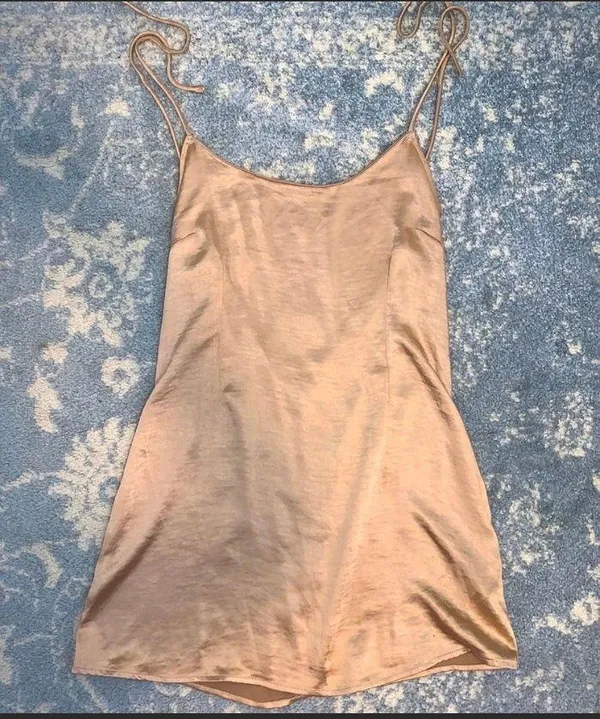 Nasty Gal Gold Satin Mini Dress - Image 2