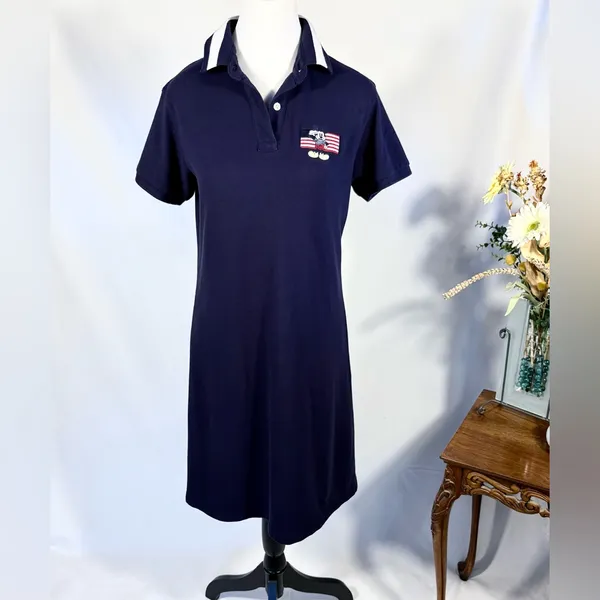 Vintage Y2K Disney Store Mickey Salutes The Flag Embroidered Polo Dress Sz M 💛 - Image 14