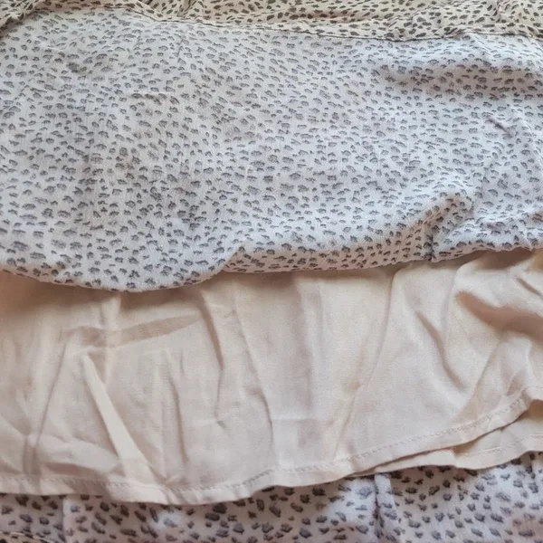 Abercrombie Fitch Leopard Print Tiered Mini Dress Size XS Tan Pockets Cheetah - Image 6