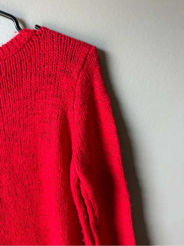 Abercrombie & Fitch Red Knit High Low Sweater Size Medium - Image 6