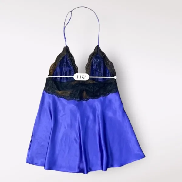 Victoria’s Secret Purple Satin Lace Lingerie Chemise Mini Dress Size‎ Medium Y2K - Image 4