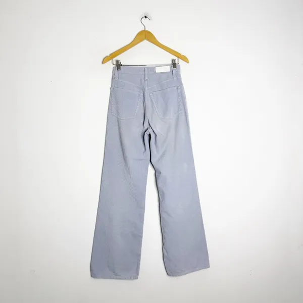 RE/DONE Wide Leg Corduroy Pants – Size 25 – Washed Slate – High Rise - Image 2