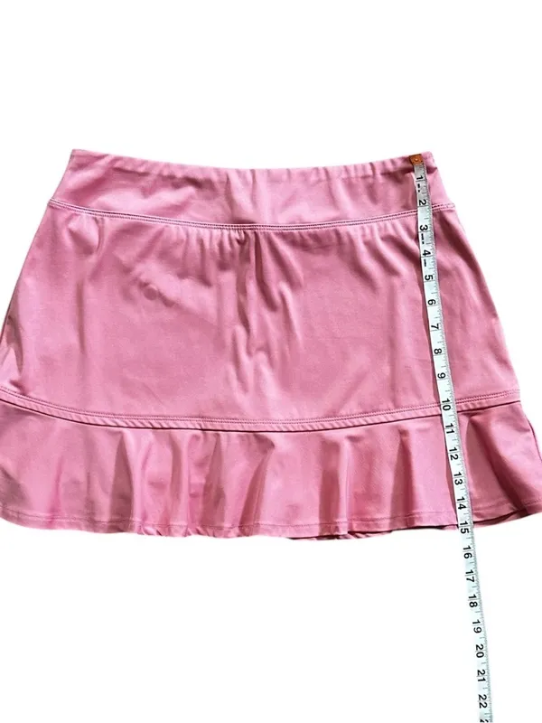 Tommy Bahama Golf Skort Pink Ruffle Hem Hidden Pocket Mini Skirt Medium - Image 9