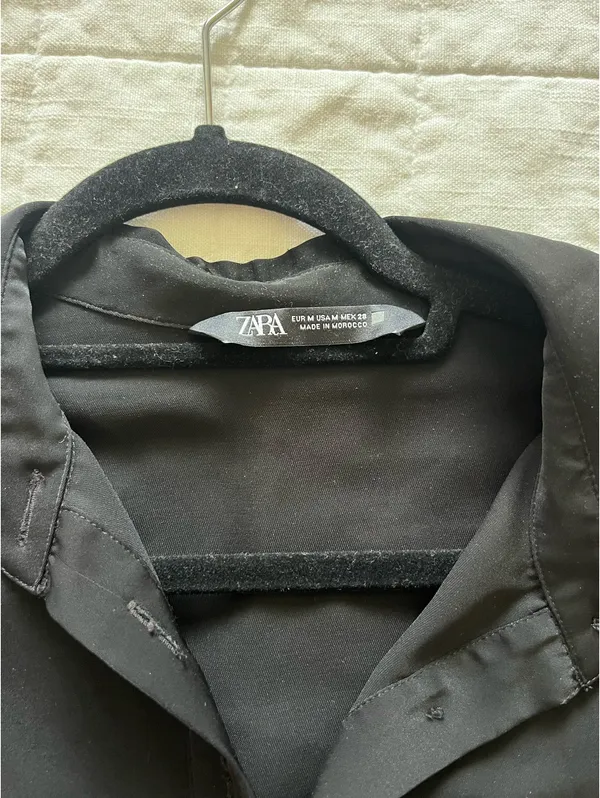 ZARA Black Long Sleeve Blouse - Image 2