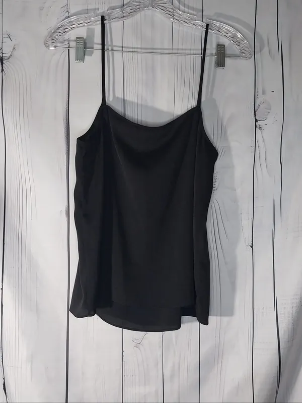 Diane Von Furstenberg Black Spaghetti-Strap Minimalist Lightweight Cami - Image 4