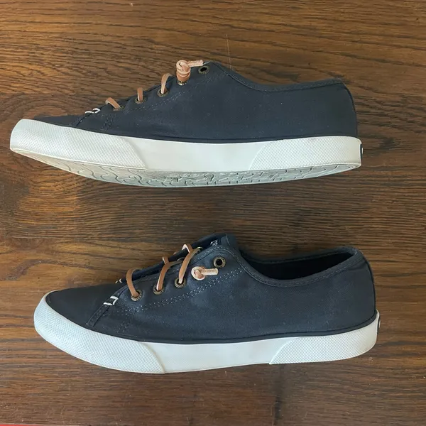 Women’s Sperry Navy Blue Canvas Sneakers - Image 3