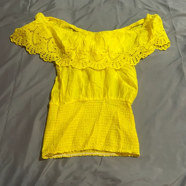 Arden B Yellow Off The Shoulder Blouse - Image 5