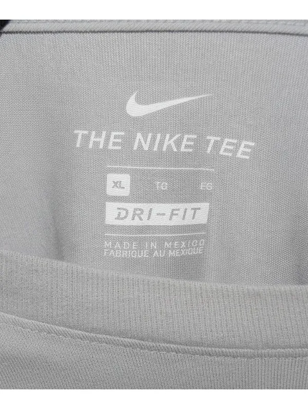 Nike Dri-Fit Gray "Just Never Stop" Graphic T-Shirt Size XL Short Sleeve - Image 3