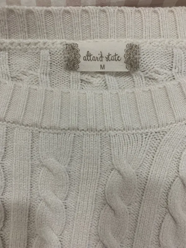 Altar'd State Cropped Sweater Knit Cream/white  - Image 2