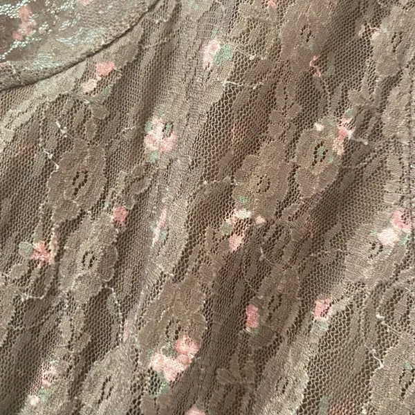 Brown Lace Fairy Top Large Feminine Fairycore Lacey Babydoll Mesh Coquette - Image 5