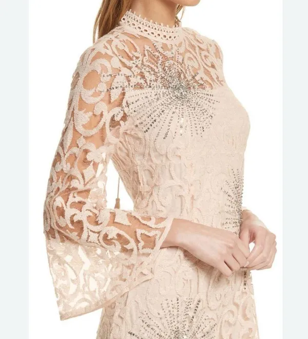 Free People Ivory Mini Lace North Star Sparkly Sequin Dress.Size M - Image 3