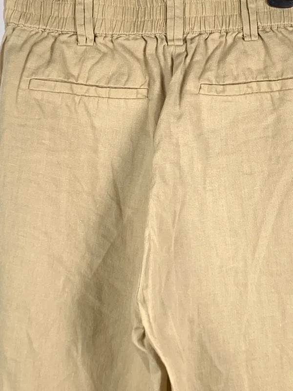 Magaschoni Pants Womens XS Beige 100% Linen Wide Leg Pull On Coastal - Image 8