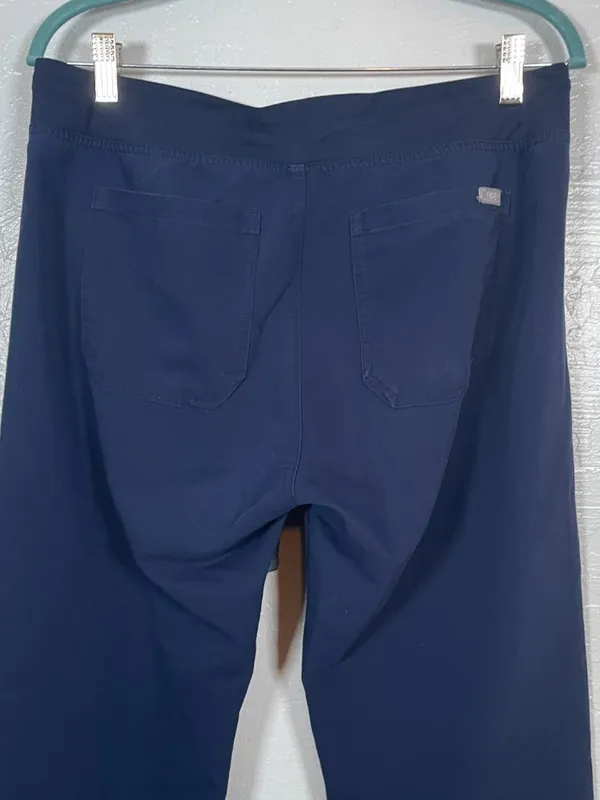 Figs Women M Navy Blue Livingston High Waisted Scrub Pants Yoga Waistband Pocket - Image 7