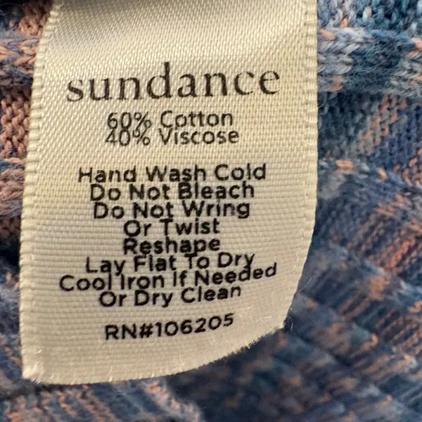 Sundance Blue Pink Space Dye Ribbed Turtleneck‎ Sweater Size Small - Image 6