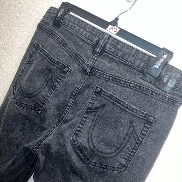 True Religion Colette Slim Straight Charcoal Wash Jeans Size 31 - Image 9