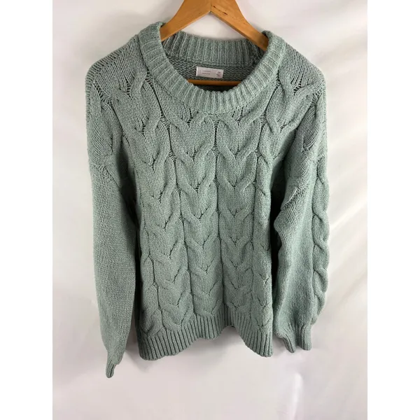 LC Lauren Conrad Cable Knit Mint Green Sweater Size 14W - Image 2