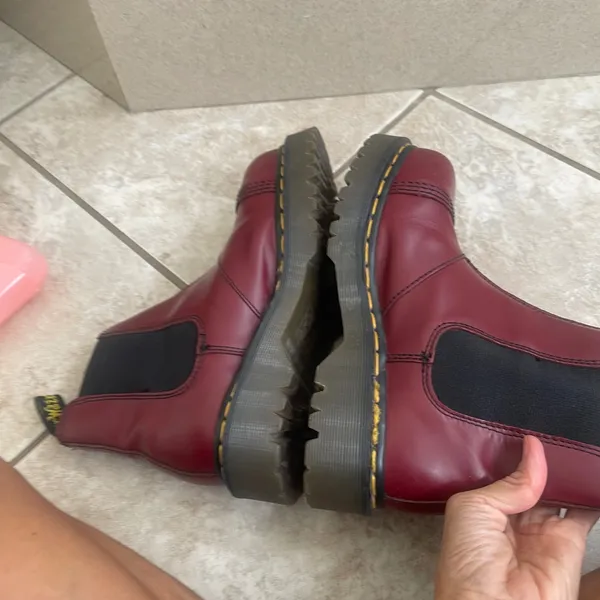 Dr Martens 2A43 Max Platform Chelsea Boots Cherry Red Leather MADE ENGLAND US 6 - Image 10