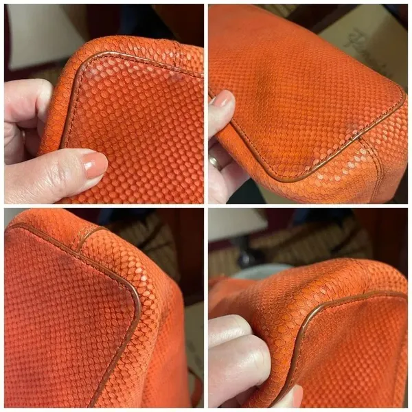 Fossil Marlo Hobo shoulder slouchy bag. Python embossed leather. - Image 4