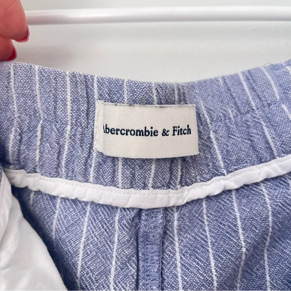 Abercrombie & Fitch Blue White Striped Linen Pants Size XS - Image 6