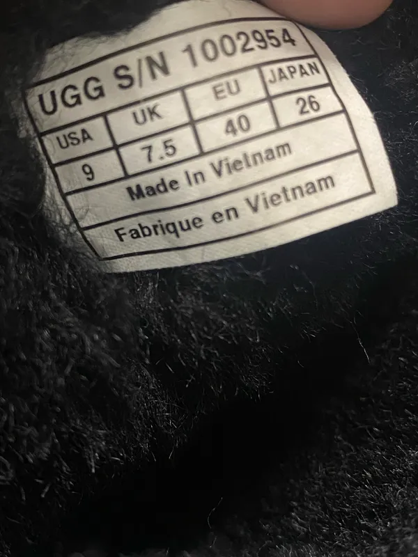 UGG Bailey Bow II Black Two Back Bow Size 9 Boots Australia Sheepskin Lined - Image 7