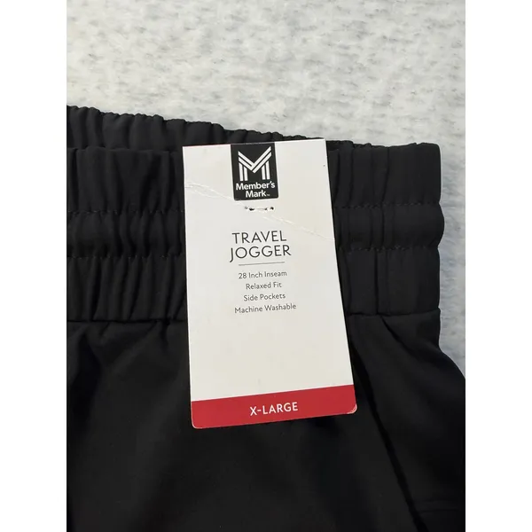 Members Mark Travel Jogger Black‎ XL Relaxed Fit 28 Inseam NWT - Image 4