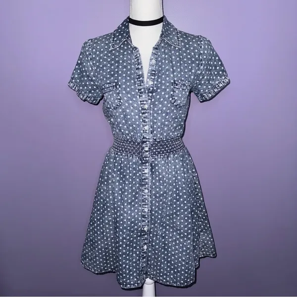 Mossimo Supply Co. Denim Polka Dot Dress - Image 2