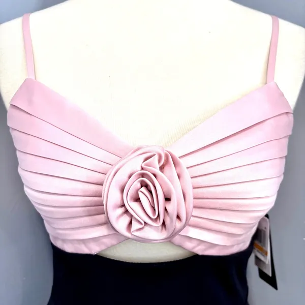 NWT City Studio Coquette Rosette Mini Dress Pink Black Fit Flare Whimsigoth - Image 2
