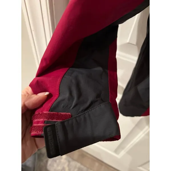 LL Bean Women's Pink‎ Black Coat Medium Hooded Windbreaker Raincoat - Image 3
