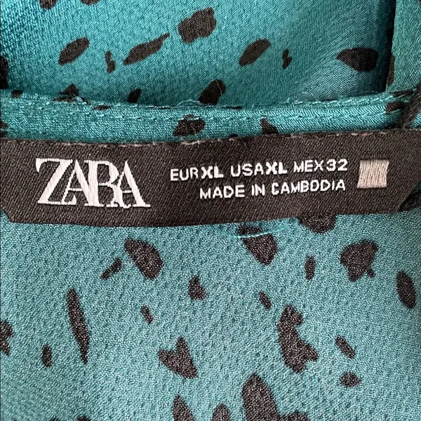 Zara Teal Long Sleeve Dress with Ruffles - Image 8