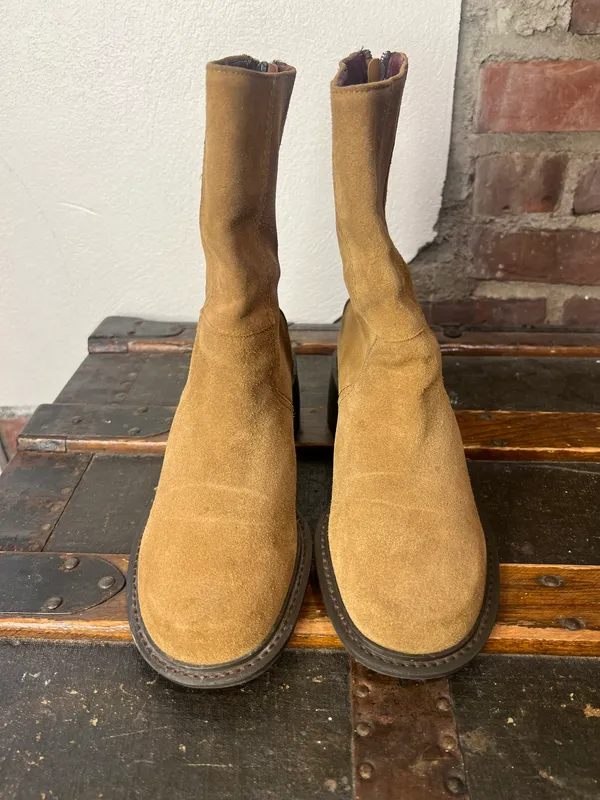 Tommy Hilfiger Womens Vintage Y2K Suede Squared Toe Block Heel Boots Size 7.5 - Image 5
