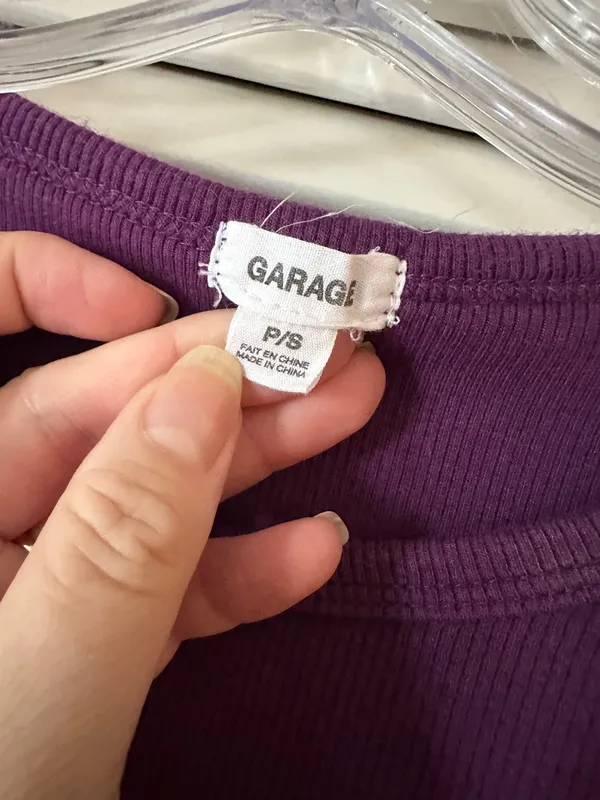 Garage Purple Crop Top Long Sleeve - Image 3