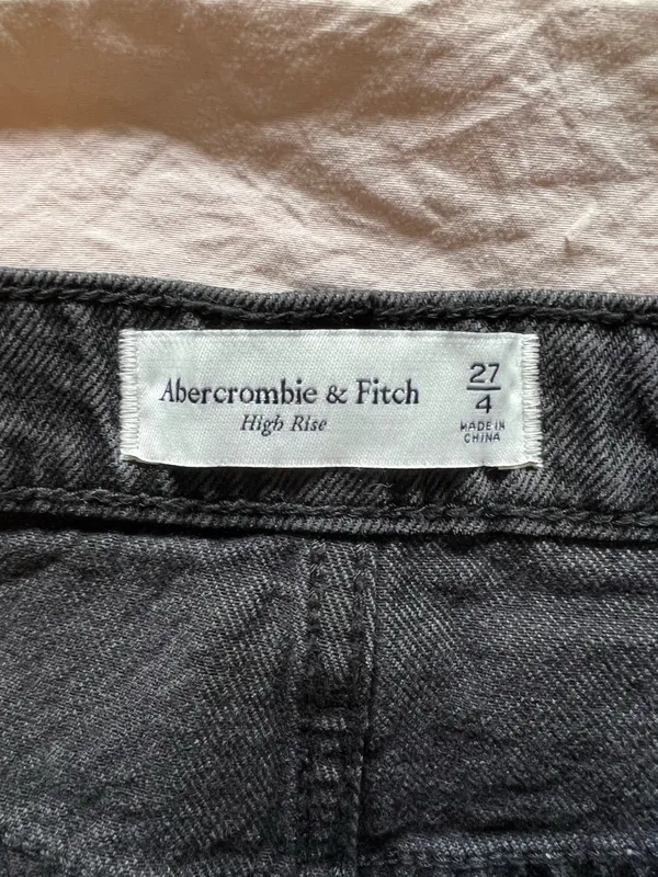 Abercrombie & Fitch high rise black denim mini skirt - Image 4