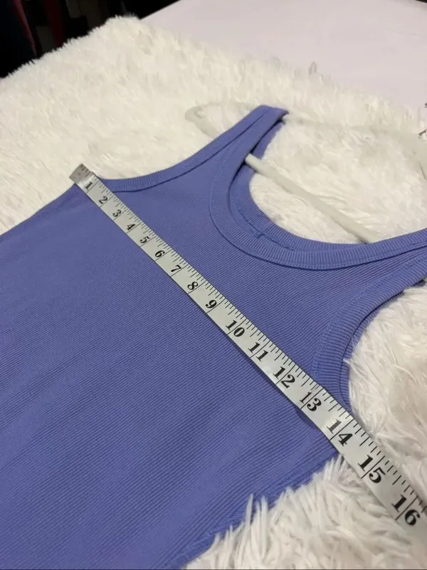 Everlane Organic Cotton Tank Rib Midi Dress in Purple Small - Image 3