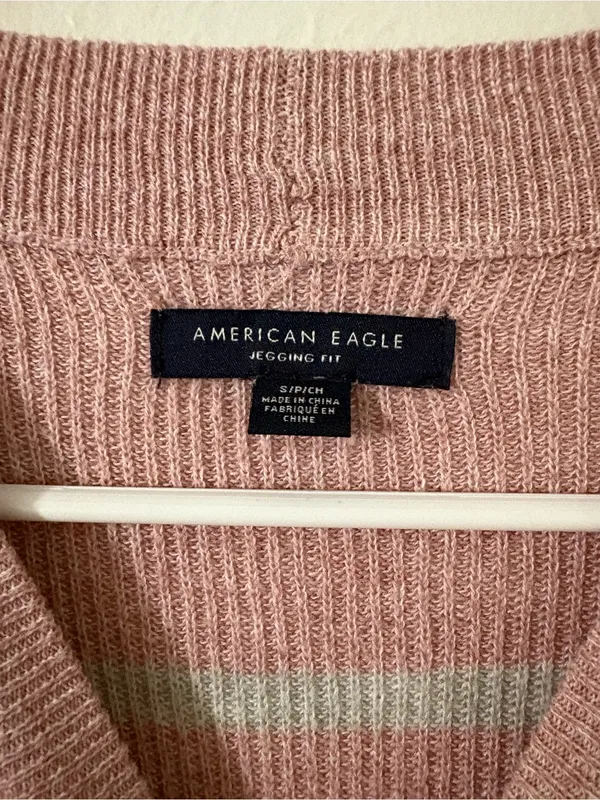 American Eagle Jegging Fit Striped Pullover Sweater | Size: Small - Image 3