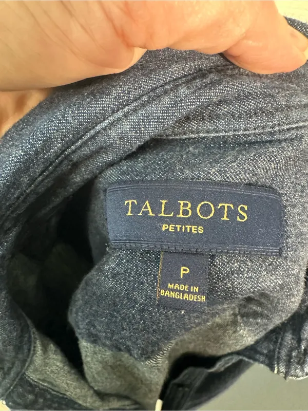 Talbots Denim 3/4 Sleeve Top Size Small Petite EUC - Image 7