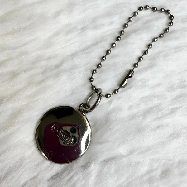 1" Coach Metal Circle Replacement Hangtag Hang Tag Bag Charm - Image 2