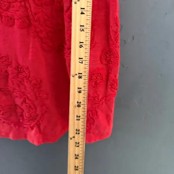 Lucky Brand Red Floral Embroidered‎ Slub Knit Sleeveless Tank Top Womens Small - Image 7