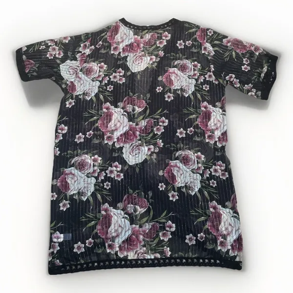 LuLaRoe Black Rose Floral Kimono Lace Duster XL Boho Whimsigoth Resort Cruise Cover Up - Image 10