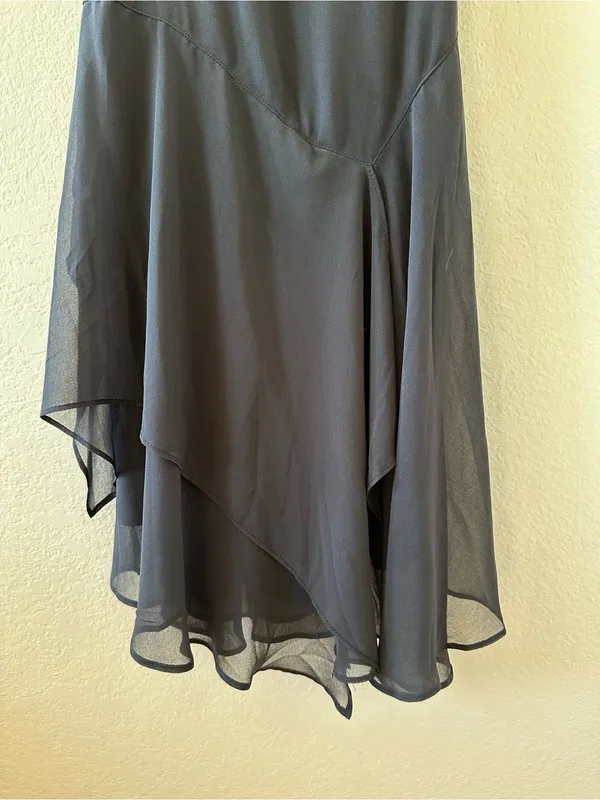 🌺 Urban Outfitters Black Slip Dress XS 0-2 Sheer Hem Layered Minimalist NWT - Image 12