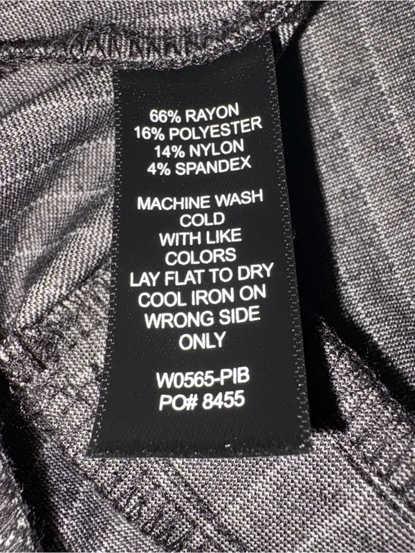Betabrand Dress Pant Yoga Pants M Black Pinstripe High Rise Wide Leg Pull On - Image 8