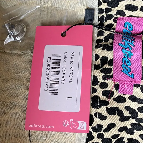 Edikted leopard print denim mini skirt - Image 5